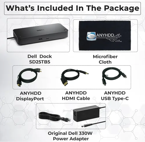 Vista 2 de Dell SD25TB5 Pro Thunderbolt 5 Smart Dock con USB-C, HDMI y DisplayPort
