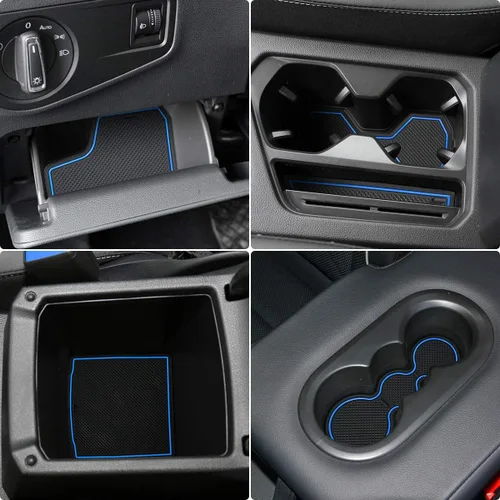 Vista 11 de Auovo Alfombrillas antipolvo para Volkswagen VW Tiguan accesorios 2024 2023 2022 2021 2020 2019 2018 personalizados portavasos, puertas y consolas