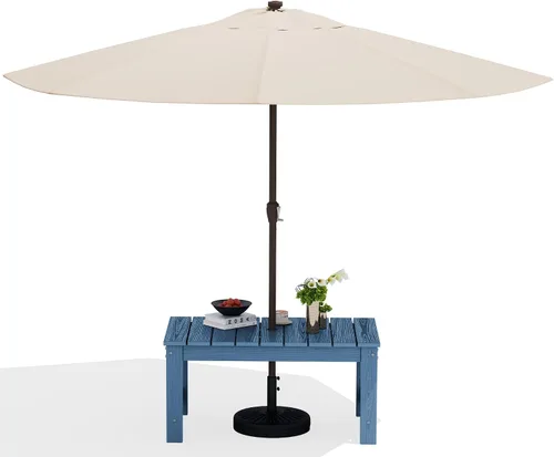 Vista 11 de SERWALL Mesa de centro para exteriores con agujero para sombrilla de 1.69 pulgadas, mesa de centro de polietileno de alta densidad para patio, Verde