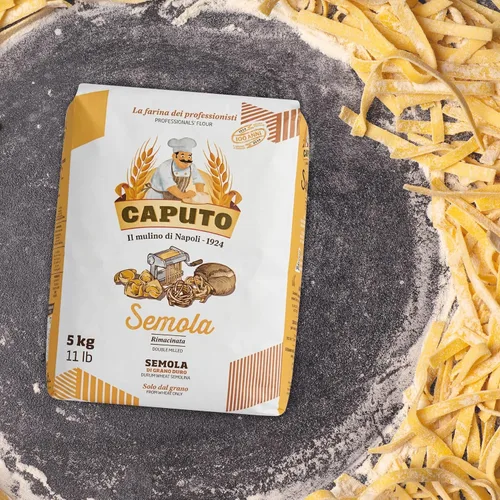 Vista 3 de Antimo Caputo Sémola italiana 11 LBS (11.0 lbs), harina de sémola fina molida, rimacinata para pasta fresca, pan, trigo duro, producto de Italia