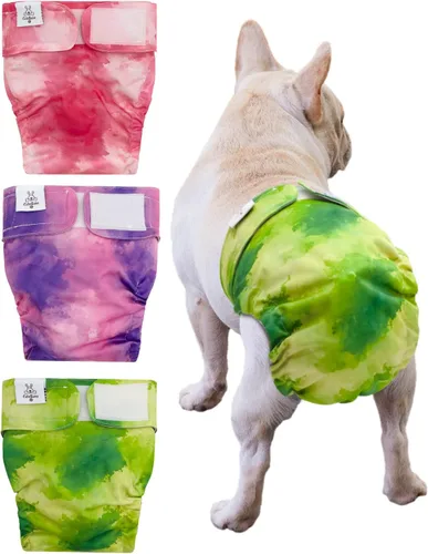 Vista 25 de CuteBone WWD28XS - Pañales lavables para perras, sin agujero para la cola, reutilizables, pantalones de entrenamiento para perritos, con cola