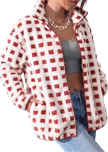 Vista 6 de Dokotoo Chaqueta de forro polar de invierno para mujer, abrigo casual con Pétalo de orquídea