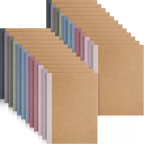 Vista 18 de Harloon A5 Composition Notebook Journals 8 x 5.75 in College Ruled Kraft Notebooks with Rainbow Spines Small Lined Composition Book for Office