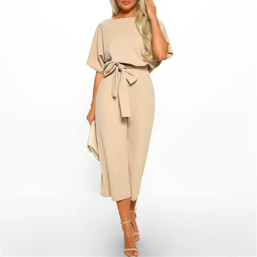 Vista 4 de SNKSDGM Women Jumpsuit Summer Dressy Lantern Long Sleeve Ruffle Layer Smocked Deep V Neck Short Rompers Playsuit