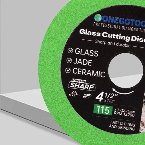 Vista 4 de Cortador de azulejos de 4-1/2 x 7/8 pulgadas, disco de corte de vidrio para amoladora angular, disco de cuchilla de corte de diamante de cerámica