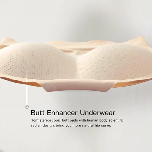 Vista 5 de MEIYATING Bragas para levantar glúteos para mujer, sin costuras, con relleno de látex, realzador de cadera