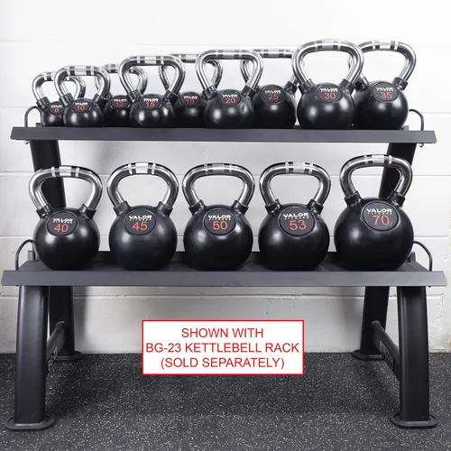 Vista 7 de Valor Fitness Chrome Kettlebells – Solid Cast Iron Kettlebell with Chrome Finish, Strength Training Weight for Swings, Squats, Cleans & Home Gym