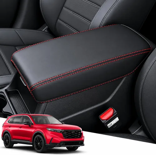 Vista 125 de Great-luck Funda de cuero para consola central, almohadilla para reposabrazos, accesorios de cubierta de caja (costuras rojas) para BMW X1 2023 2024