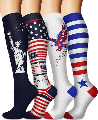 Vista 35 de Calcetines de compresión para mujeres y hombres circulación (3 pares) son el mejor apoyo para correr, atletismo, ciclismo, senderismo