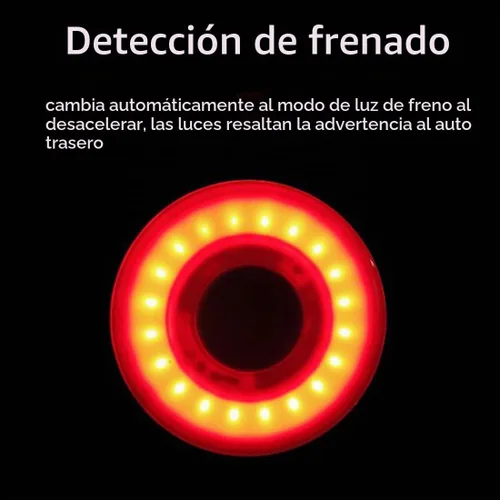 Vista 2 de Luz trasera inteligente para bicicleta ultra brillante, luz de bicicleta recargable encendido/apagado automático, luces LED impermeables IPX6