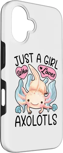 Vista 3 de Just A Girl Who Loves Axolotls Axolotl Lovers Funny Kawaii Case for iPhone 16
