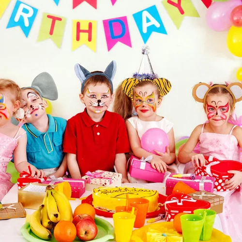 Vista 4 de 6 diademas de orejas de animales para niños, suministros de fiesta, decoraciones