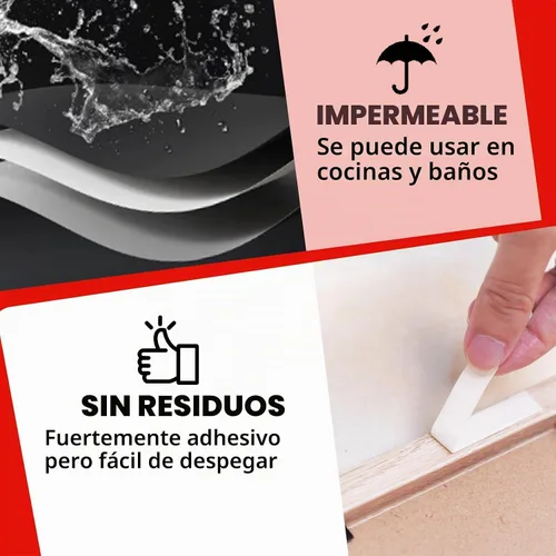 Vista 4 de Cinta de doble cara precortada resistente de 1 x 2 pulgadas, 36