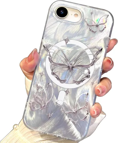 Vista 129 de I-MGAE-IN-AR Funda compacta para iPhone 11, diseño de mariposa, marco de protección de lente de cámara con diamante 3D, bonitas fundas protectoras