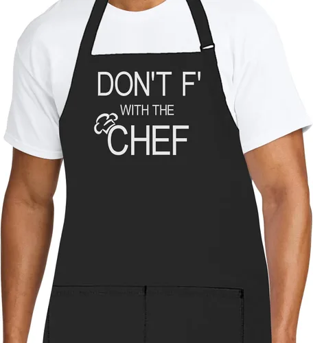 Vista 26 de Delantal de chef personalizado para hombres, diseño bordado personalizado, cocina profesional, barbacoa, parrilla, para papá, decorado en Estados