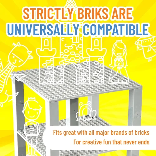 Vista 4 de Strictly Briks - Torre de juguete de 6 x 6 pulgadas - 132 piezas (placas base y ladrillos)