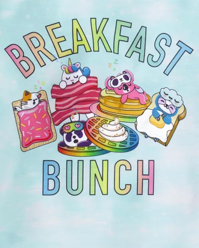 Vista 2 de The Children's Place - Conjunto de pijama de dos piezas con camisa de manga larga y pantalones para niño Manojo de desayuno