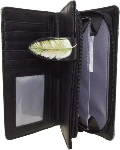 Vista 6 de Shag Wear Elephant Jungle - Cartera grande de animales para mujeres y adolescentes, piel sintética vegana de 7 pulgadas, color negro, Negro