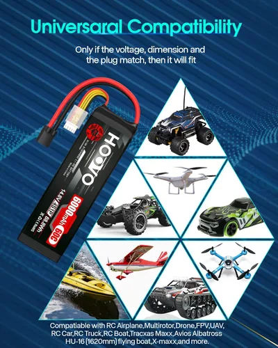 Vista 8 de HOOVO 4S 14.8V 6000mAh 60C LiPo Batería Softcase RC Batería para Heli Avión Helicóptero Quadcopter Drone