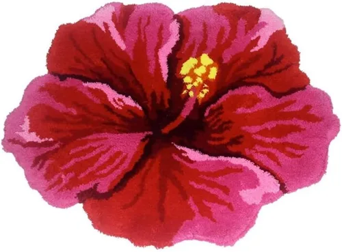 Vista 10 de Judy Dre am Alfombra de área con forma de flores de loto rosa, alfombra suave para bañera, cocina, baño, dormitorio, exterior, interior, 31 x 22