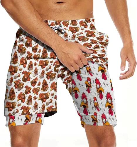 Vista 24 de CHILL·TEK Traje de baño para hombre con forro de compresión de secado rápido 2 en 1, traje de baño para playa