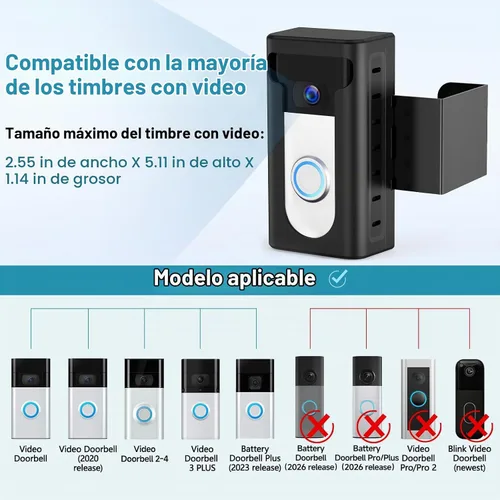 Vista 2 de KIMILAR Soporte para Timbre de Video Antirrobo Mejorado 2024, No Bloquea el Sensor de Movimiento del Timbre, Soporte de Montaje Ajustable Sin