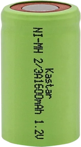 Vista 5 de Kastar Paquete de 2 baterías Ni-MH de repuesto de 2/3A 1.2V 1600mAh para dispositivos controlados por radio, herramientas y juguetes eléctricos