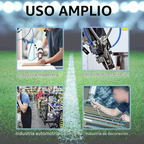 Vista 7 de Darnassus Manguera de aire de retroceso de poliuretano, manguera de compresor de aire con accesorios giratorios de 1/4 pulgadas, para industrial