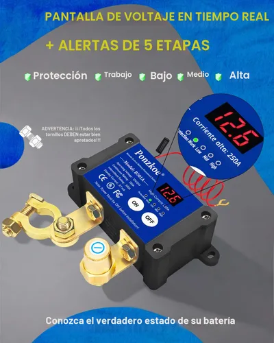 Vista 9 de Interruptor remoto inteligente de la desconexión de la batería 250A 12V 24V - Interruptor de la matanza para el coche