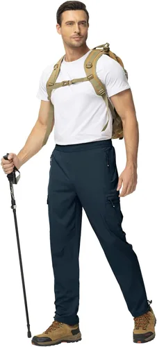 Vista 4 de Gopune Pantalones deportivos ligeros para hombre, de secado rápido, para senderismo, correr al aire libre, pantalones casuales