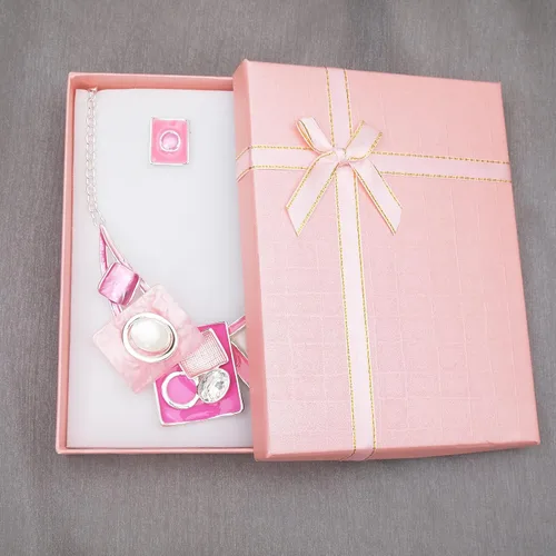 Vista 5 de CSY Conjunto de joyería de regalo para mujer con diseño de ópalos de cristal ovalados y bohemios