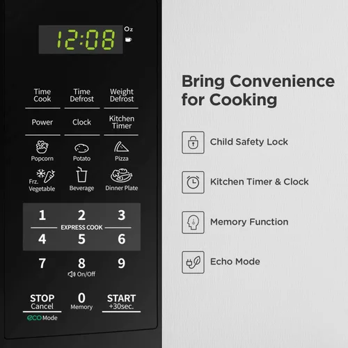 Vista 7 de BLACK+DECKER BCRK25B - Refrigerador compacto Energy Star de una sola puerta con congelador, 2.5 pies cúbicos, negro y horno microondas COMFEE