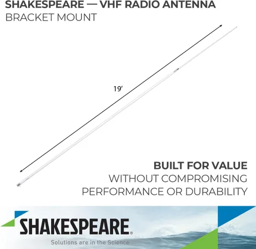 Vista 2 de Shakespeare 19; 2-PC. Antena VHF, 9Db Marine 4018 19; 2-PC. Antena VHF, 9Db, Azul Marino