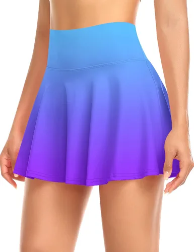 Vista 2 de DERCA Falda de tenis plisada para mujer con bolsillos, pantalones cortos de cintura alta, faldas de golf, entrenamiento, correr, deportes, falda