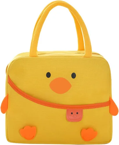 Vista 9 de Linda bolsa de almuerzo de pato Kawaii Animal Fiambrera reutilizable bolsa Beige