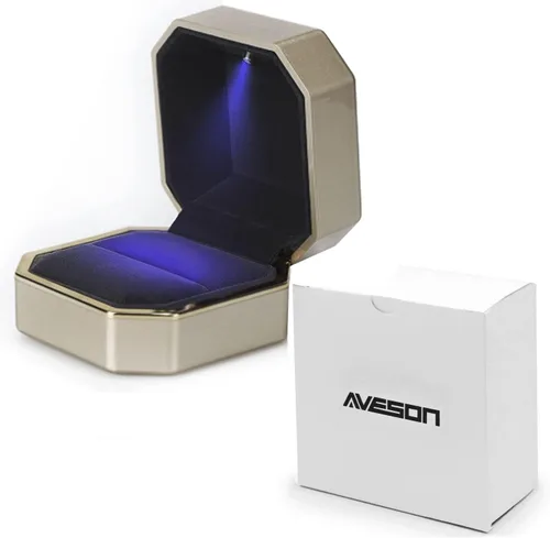 Vista 7 de AVESON - Estuche de joyas de lujo con luz LED