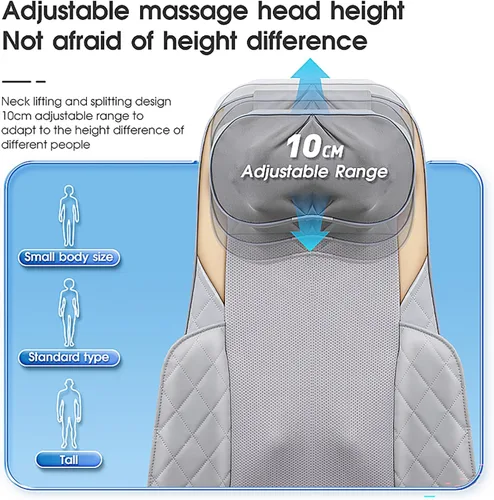 Vista 5 de Masajeador de espalda, masajeador Shiatsu de cuello y espalda con calor, masajeador de espalda 4D para aliviar el dolor de tejido profundo, cómodo