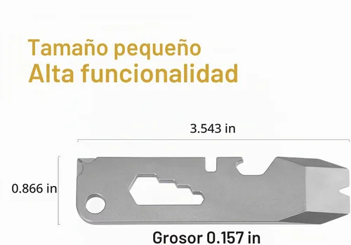 Vista 4 de Herramienta de llavero de titanio, herramienta multiusos ligera, abrelatas de pintura, herramientas de palanca, abridor de botellas con llave, ideal
