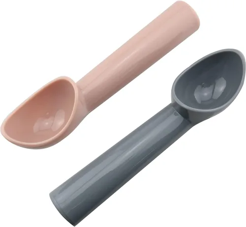 Vista 2 de Cucharas de plástico para helado, cucharas de frutas, cuchara de melón, sandía, accesorios de cocina, 4 colores (gris, rosa, azul, rosa)
