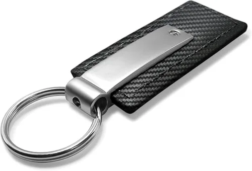Vista 3 de AU-TOMOTIVE GOLD Llavero de cuero rectangular de fibra de carbono para Ford Mustang (negro), Negro -, Moderno