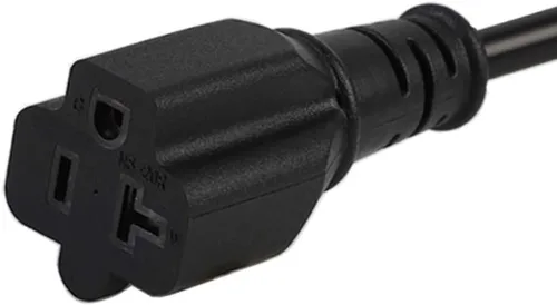 Vista 5 de Cable adaptador de enchufe de ángulo recto (ángulo abajo) de 15 amperios a 20 amperios, listado por UL, 14 AWG (1 pie), NEMA 5-15P a 5-15/20R