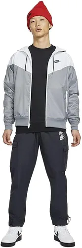 Vista 7 de Nike Sportswear Windrunner - Chaqueta cortavientos para hombre, Gris humoBlancoGris humoNegro