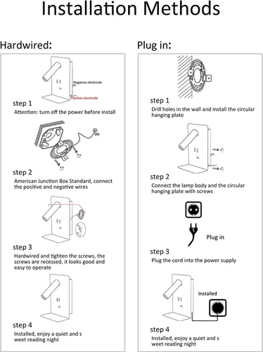 Vista 10 de ZEROUNO Lámpara de pared para dormitorio, luz de lectura montada en la pared, apliques de cabecera LED con interruptor Puerto USB Lámparas de Blanco