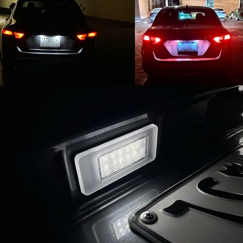 Vista 6 de Juego de luces LED para matrícula compatible con Nissan Altima Versa Sentra Rogue 2019-2021, lámparas LED de número de reemplazo OEM, kit de luces