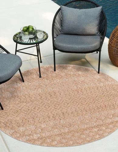 Vista 32 de Unique Loom Alfombra de área de la colección texturizada Trellis para exteriores, color osage, 2 x 3 pies, rectangular, color aguamarina