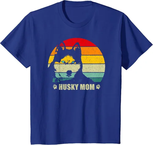 Vista 30 de Husky Mom Retro Dog Lover Mother Siberian Huskies Tee Women T-Shirt Asphalt Grey