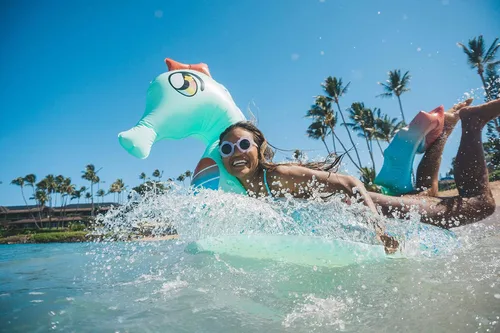 Vista 8 de Poolcandy - Flotador inflable de animal para piscina, tamaño extra grande de 48 pulgadas, múltiples estilos de animales