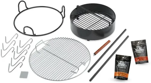 Vista 3 de Pit Barrel Cooker Paquete Clásico - Ahumador de Tambor de 18.5 Pulgadas Parrilla de Barbacoa de Acero Recubierto de Porcelana Incluye 8 Ganchos