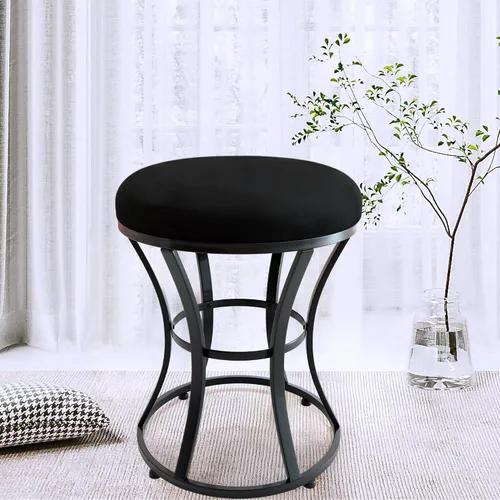 Vista 2 de Taburete de tocador pequeño, taburetes de maquillaje para escritorio de tocador, silla de tocador de baño, taburete metálico para sala de estar