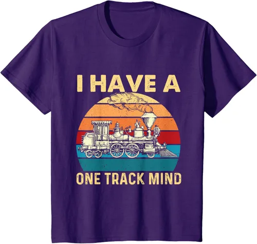Vista 21 de Camiseta con texto en inglés "I Have A One Track Mind - Trainspotter Model Train Railroad, Negro, S